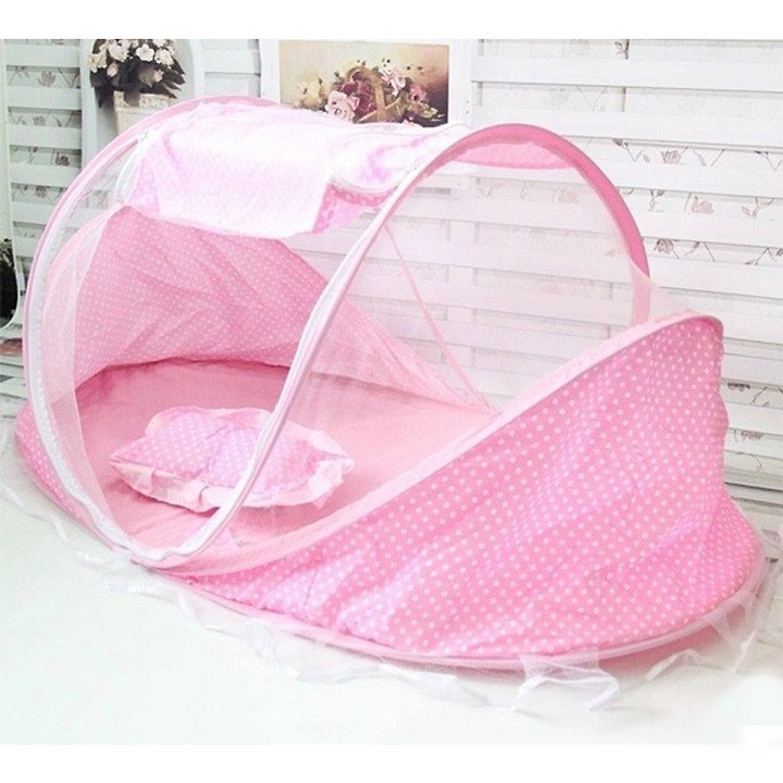 MÀN NHẠC, MÀN CHỤP CHỐNG MUỖI CHO BÉ (MÀU XANH)