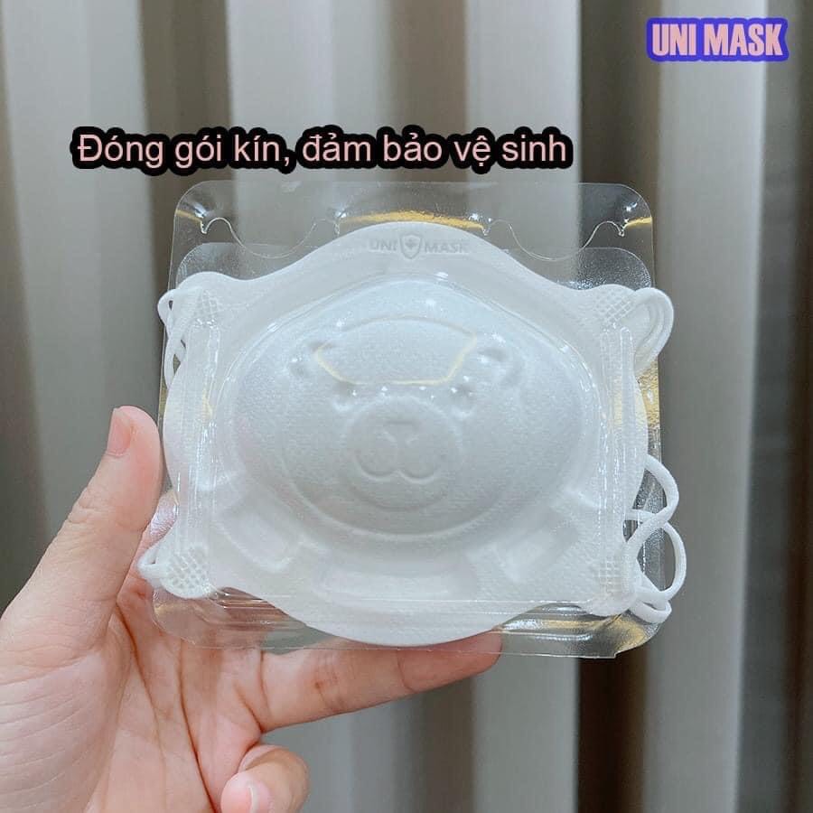 Khẩu Trang Em Bé UNIMASK Hình Gấu (3 cái/Túi)