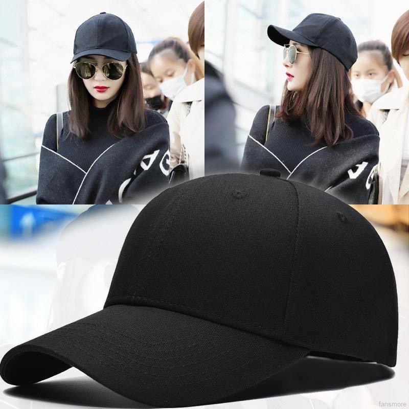 Nón lưỡi trai đen trơn jussy form unisex dễ phối đồ chất vải poly thoáng mát khóa dán