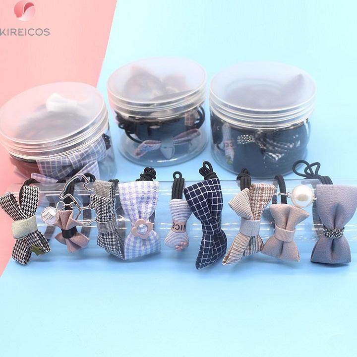 Set 9 Dây Cột Tóc Cao Cấp Chiếc Nơ Dễ Thương Phong Cách Hàn Quốc