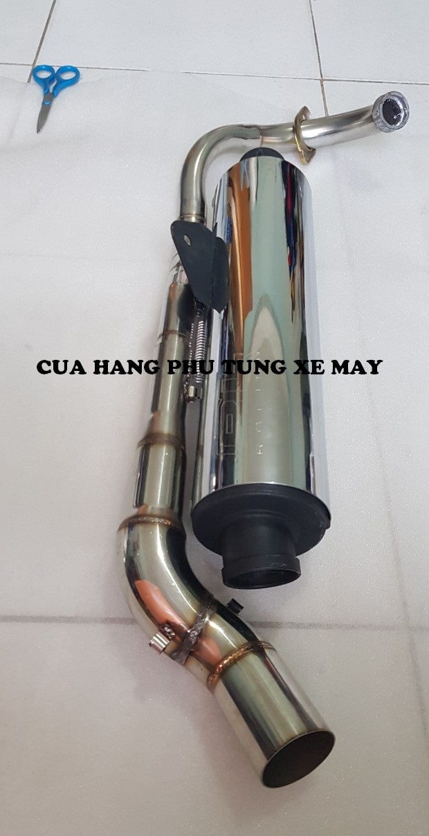 Pô CBR REDLEO xịn gắn xe Dream, Wave, Sirius, Cup (kèm cổ 2 khúc inox 201 + lò xo)