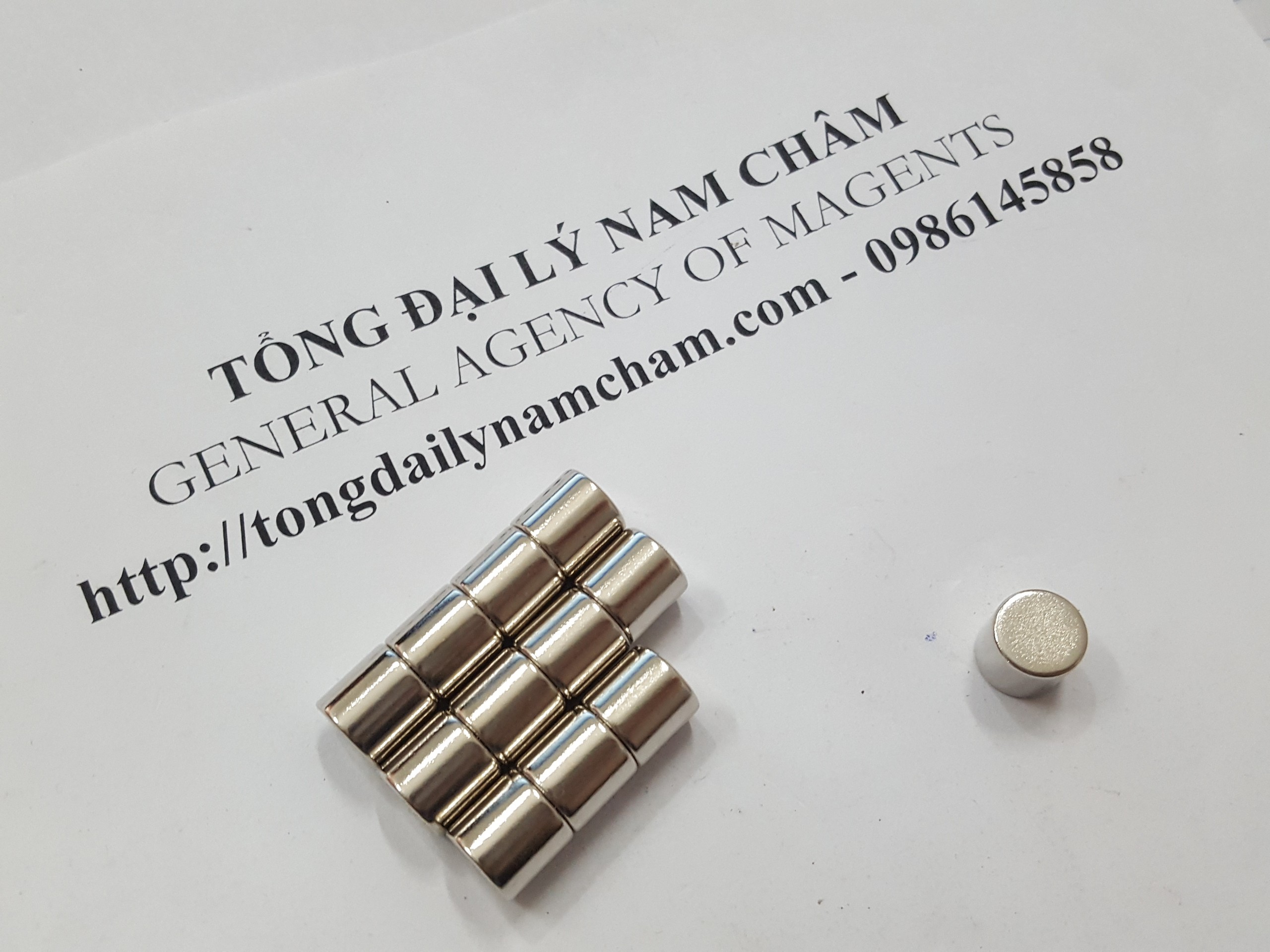 15 viên Nam châm trắng 10x10mm