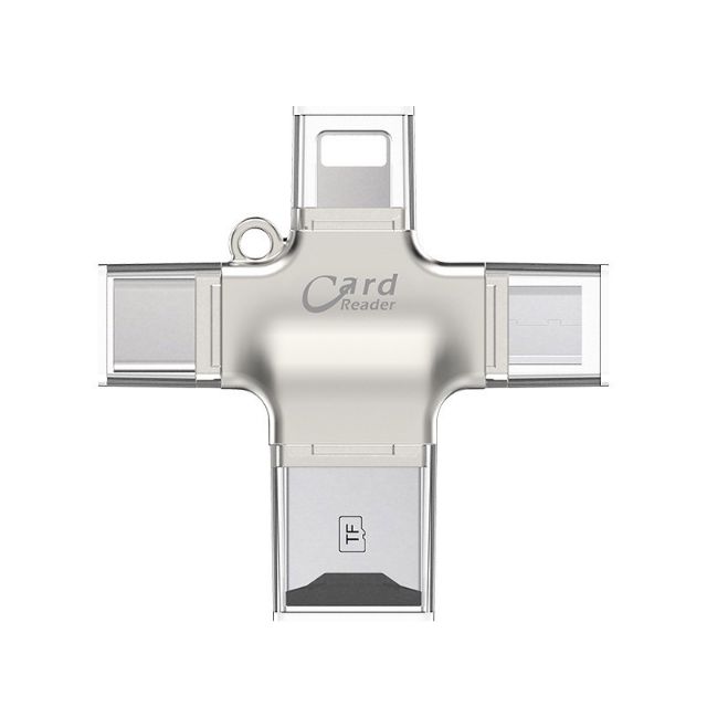 Đầu Đọc Thẻ 4 In 1 Otg, Usb, Type - C, Ios Card Reader