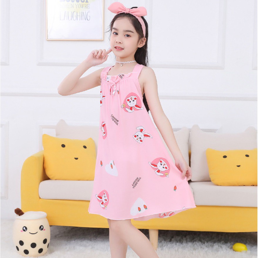 Váy lanh lụa mềm bé gái 27 - 48kg 2021