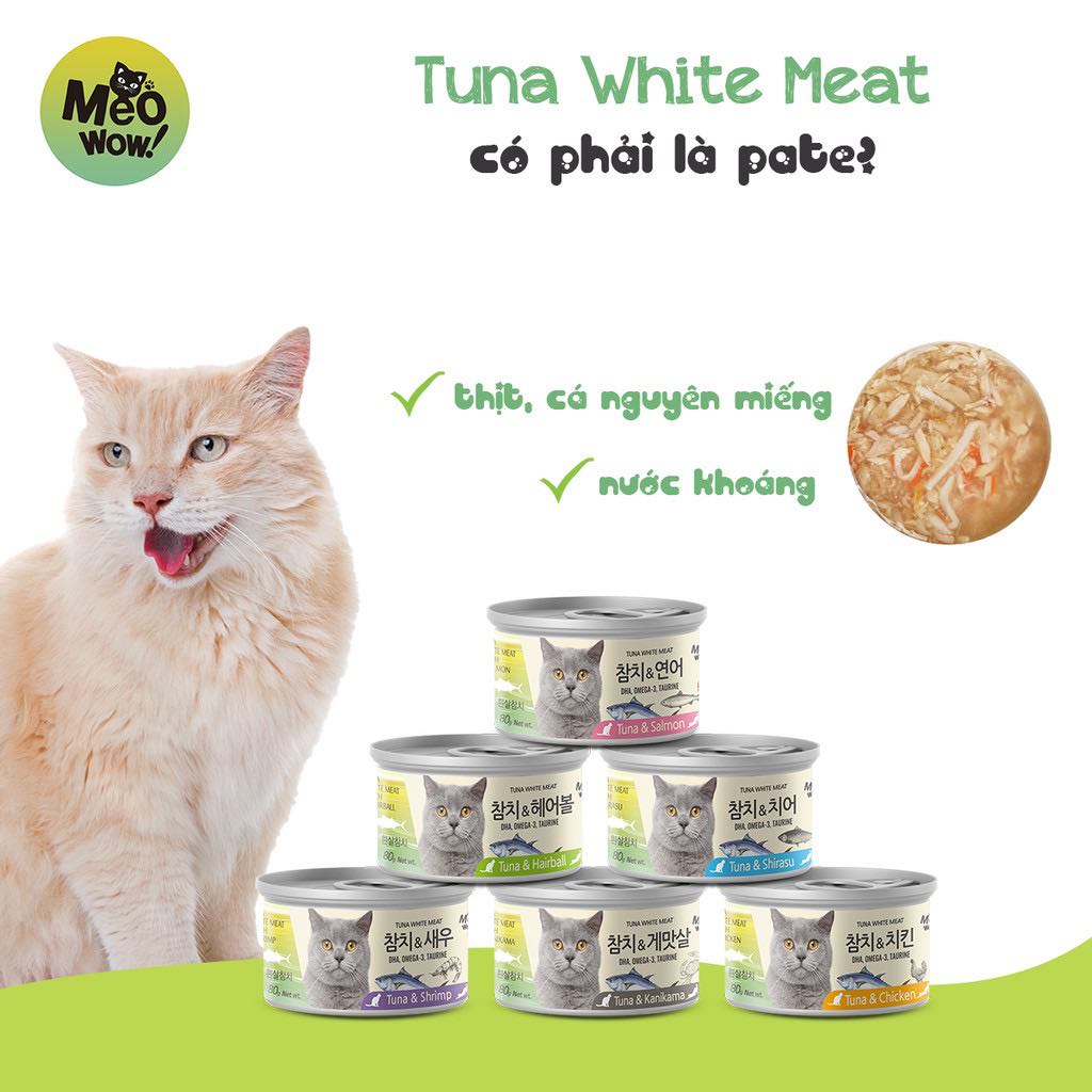 Thức ăn pate meowow lon 80gr cho mèo - Chọn vị