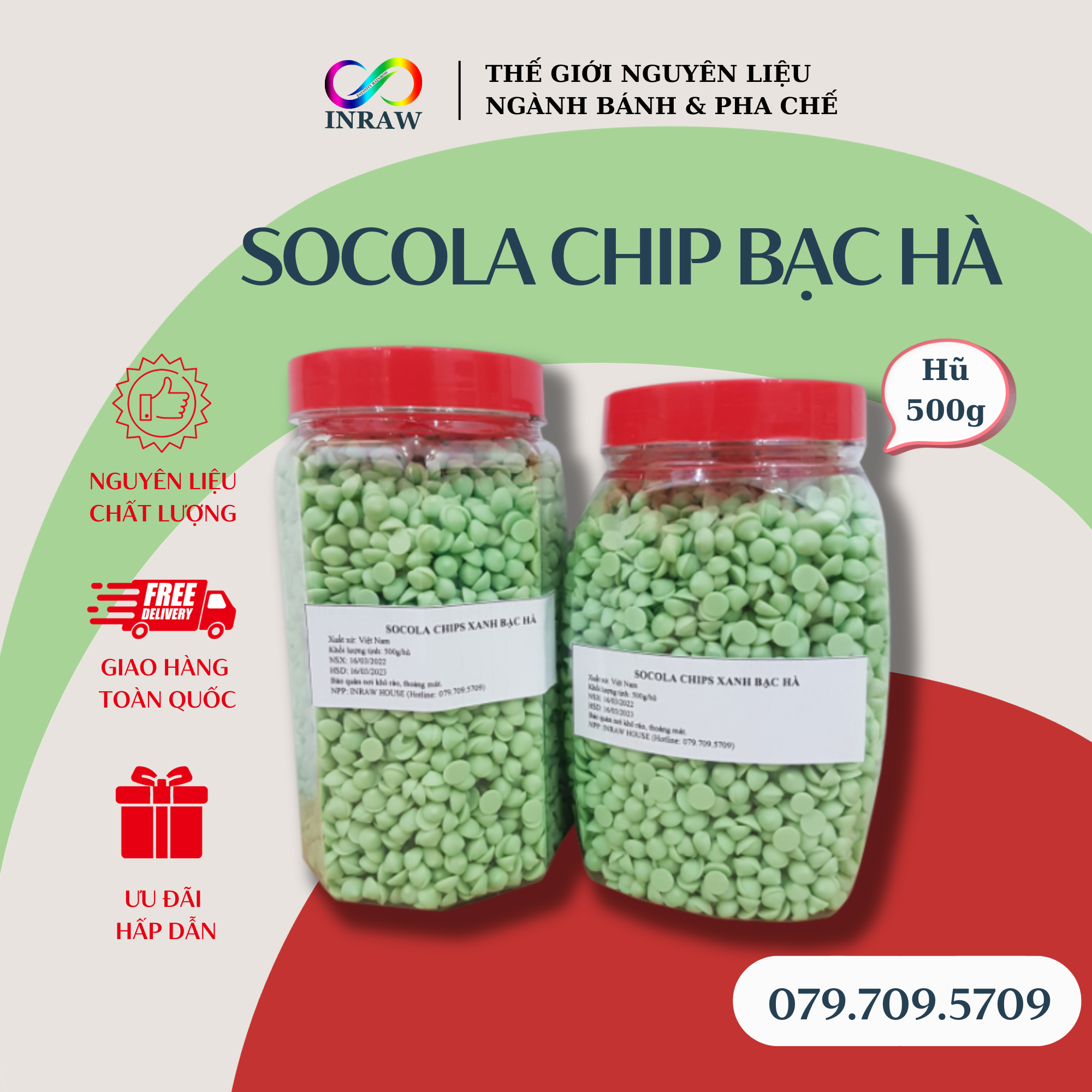 Socola Chip Xanh Bạc Hà 100gr
