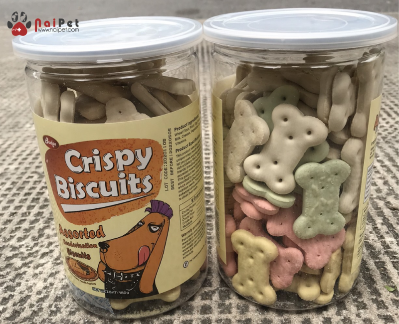 Đồ Ăn Vặt Bánh Thưởng Hình Xương Các Vị Crispy Biscuits Cho Chó 380g