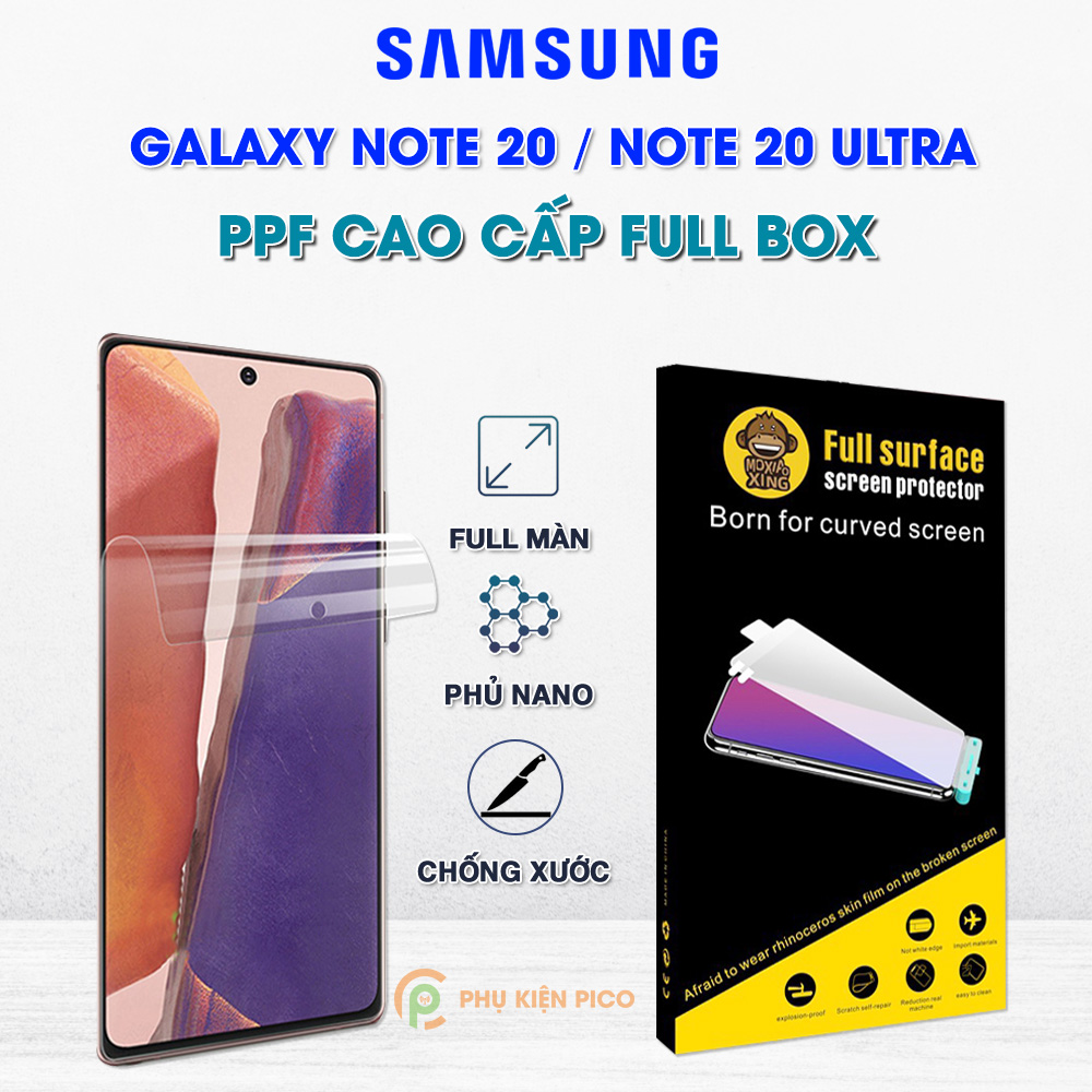 Dán màn hình Samsung Note 20 / Note 20 Ultra chính hãng Moxiao Xing PPF cao cấp full màn hình dẻo trong suốt - Dán dẻo Samsung Galaxy Note 20