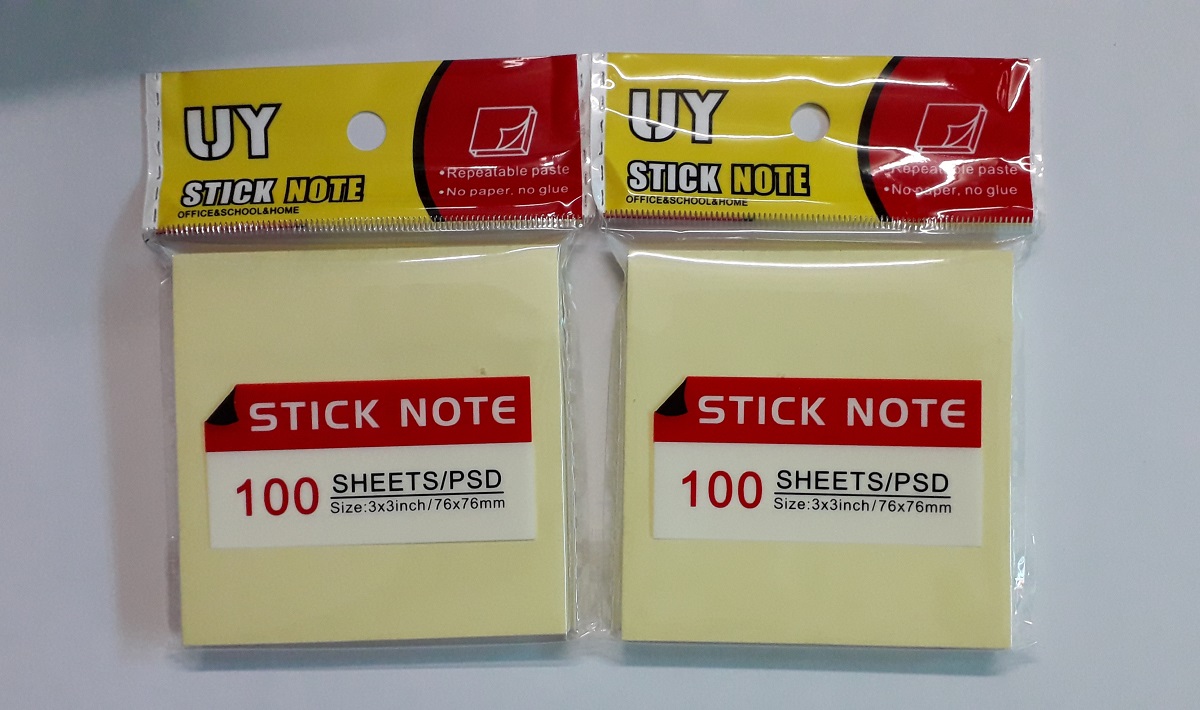 combo 5 XẤP GIẤY NOTE ( giấy ghi chú) 3x3 inch ( 76 x 76 mm) ( màu vàng)