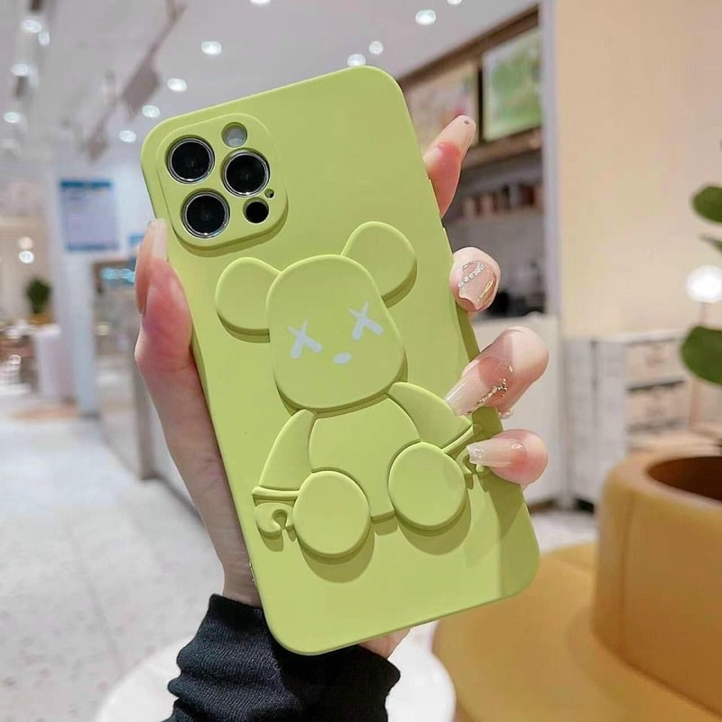 Ốp silicon  Gấu Bear Brick nổi 3D ip13/ ip13pro/ ip13pro max