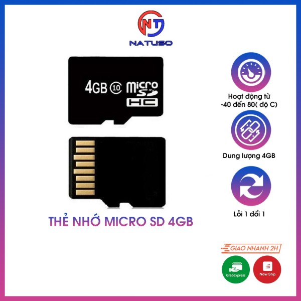 Thẻ nhớ Micro sd 4gb tốc độ cao dùng lưu trữ nhạc, hình ảnh, video clip, kết nối với loa bluetooth, máy tính, laptop