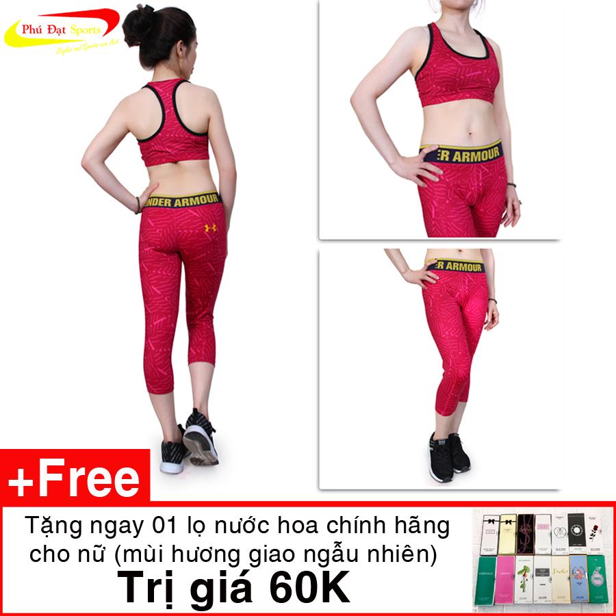 Bộ tập gym nữ, đồ tập gym nữ, đồ tập yoga hàng cao cấp nhập khẩu  - Yoga Suit Hồng DT02