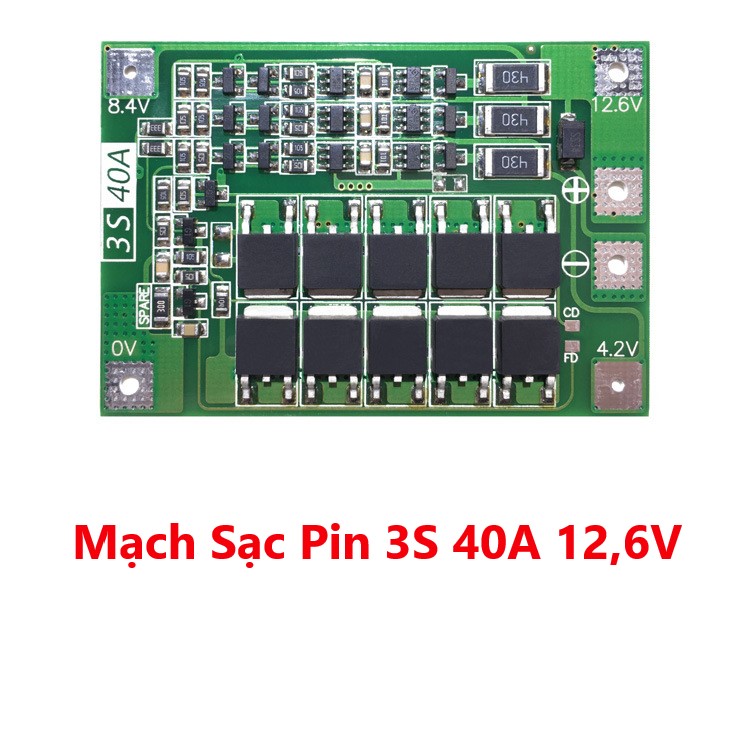 Mạch Sạc Pin 3S 40A 12,6V cân bằng - Bảo vệ Pin