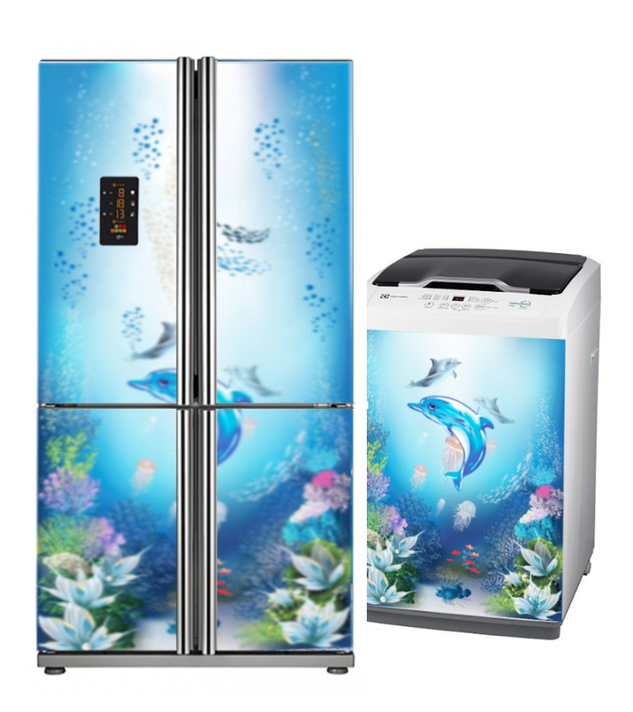 Combo Decal dán máy giặt tủ lạnh