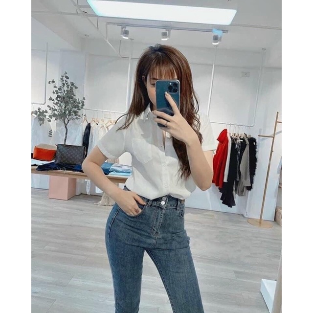 Áo sơ mi Gu cộc hàng chuẩn đẹp