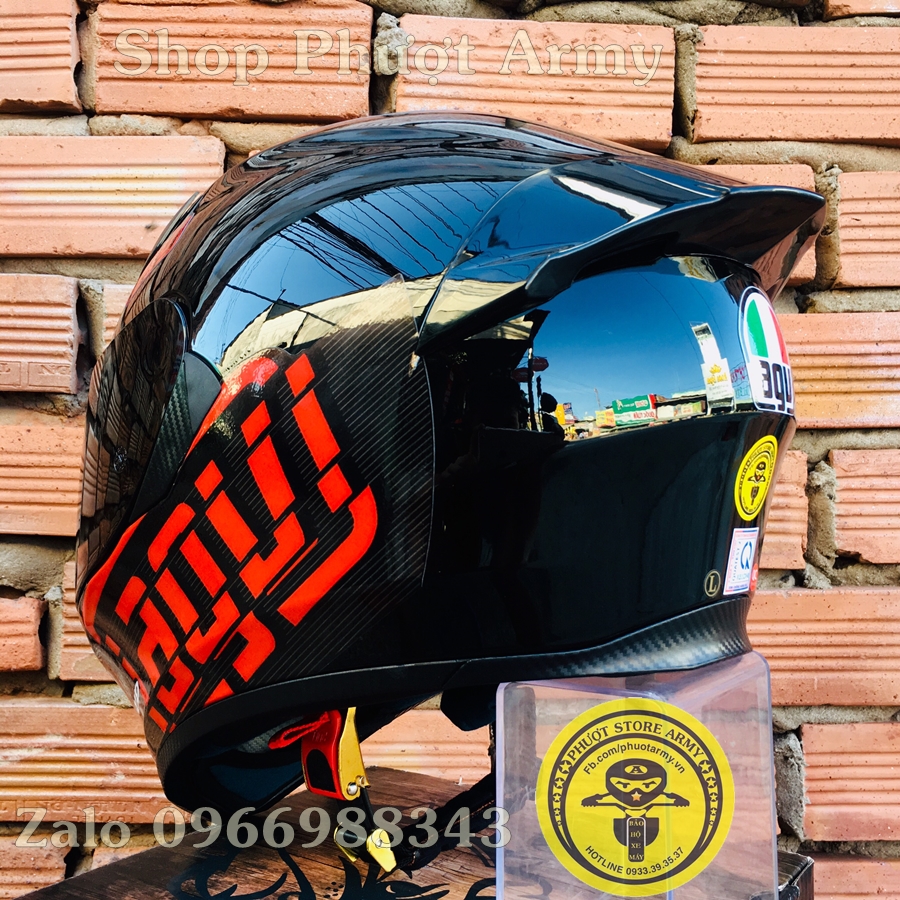 MŨ BẢO HIỂM ROYAL M138 LÊN TEM AGV ĐỎ