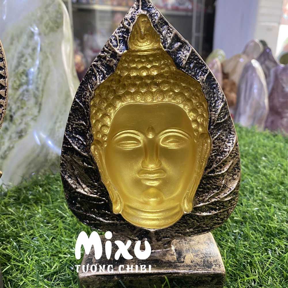 Tượng Đá Phật Thích Ca 3D Lá Bồ Đề