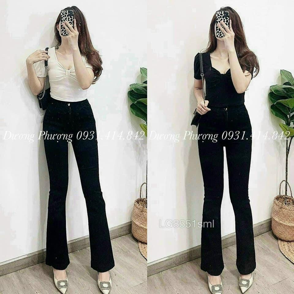 Quần jeans bò ống loe chất bò co giãn