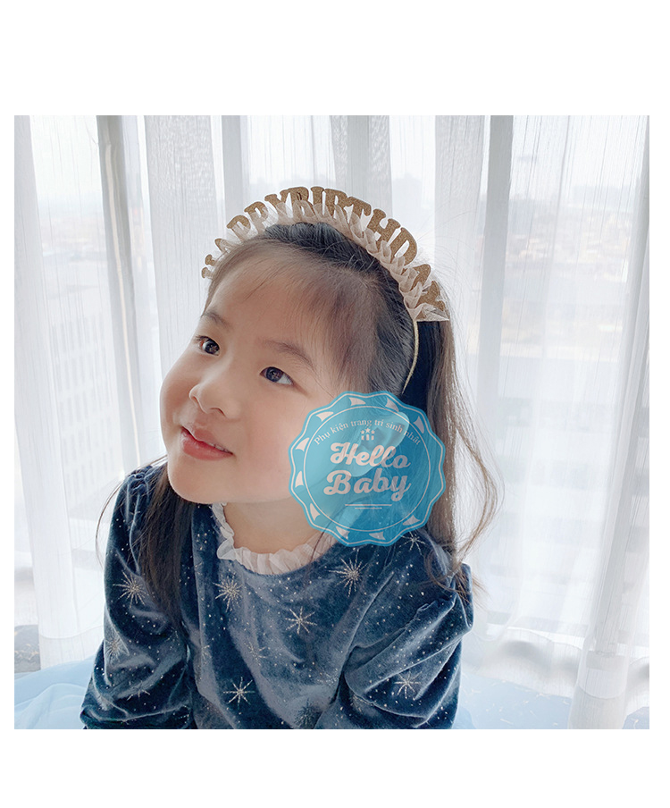 Bờm nhũ Happy Birthday trang trí sinh nhật - HelloBaby