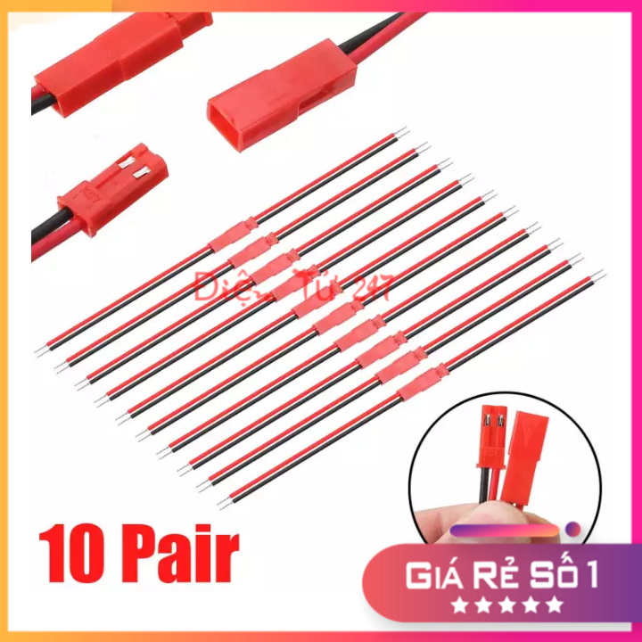 Combo 5 Cặp Dây Nối JST 2P (Cặp Đực-Cái)