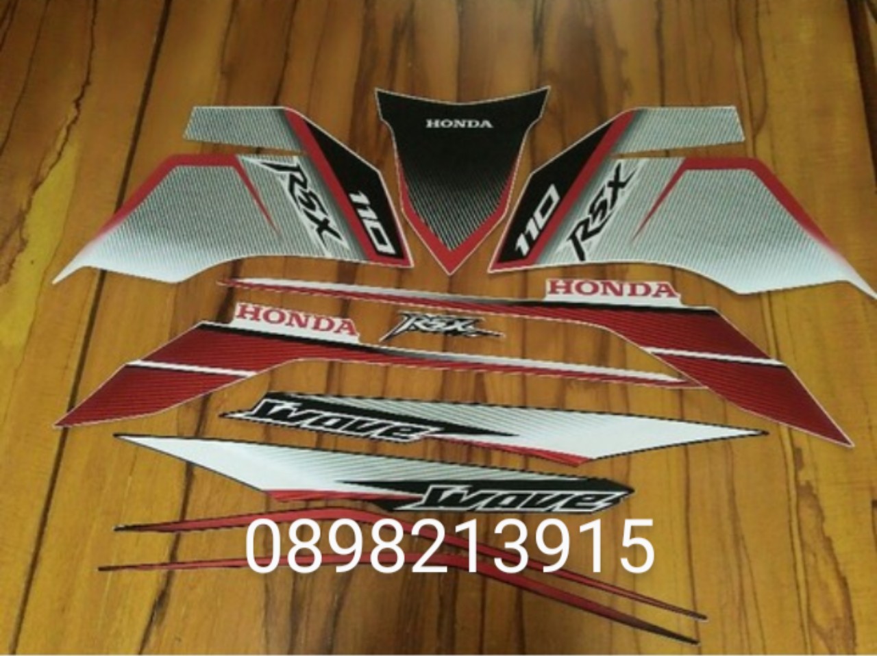 Bộ tem wave RSX 110 2012 màu trắng đỏ