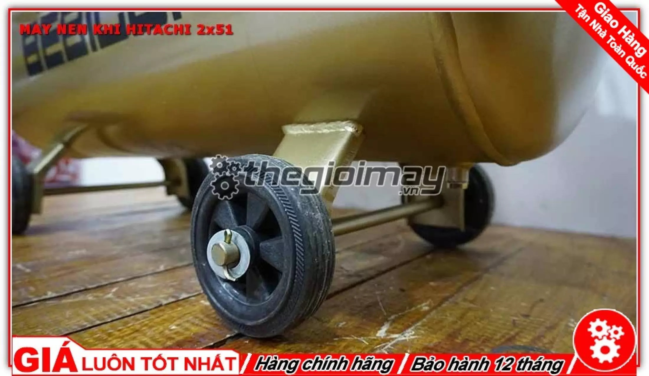 Máy nén khí 2×51 HITACHI 60l màu xám