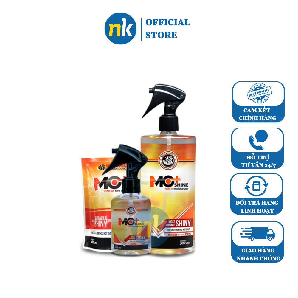 Chai xịt dưỡng nhựa nhám phục hồi nhựa đen Megacools MO + SHINE 150ml nhựa bạc màu phục hồi nhựa da yên nội thất