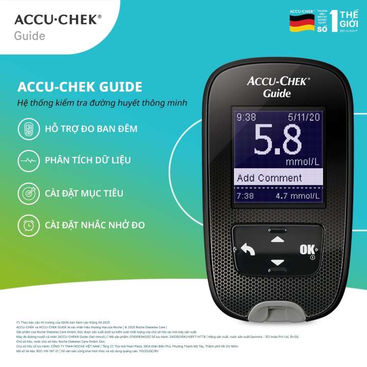 Hộp 25 Que Thử Đường Huyết ACCU-CHEK® Guide