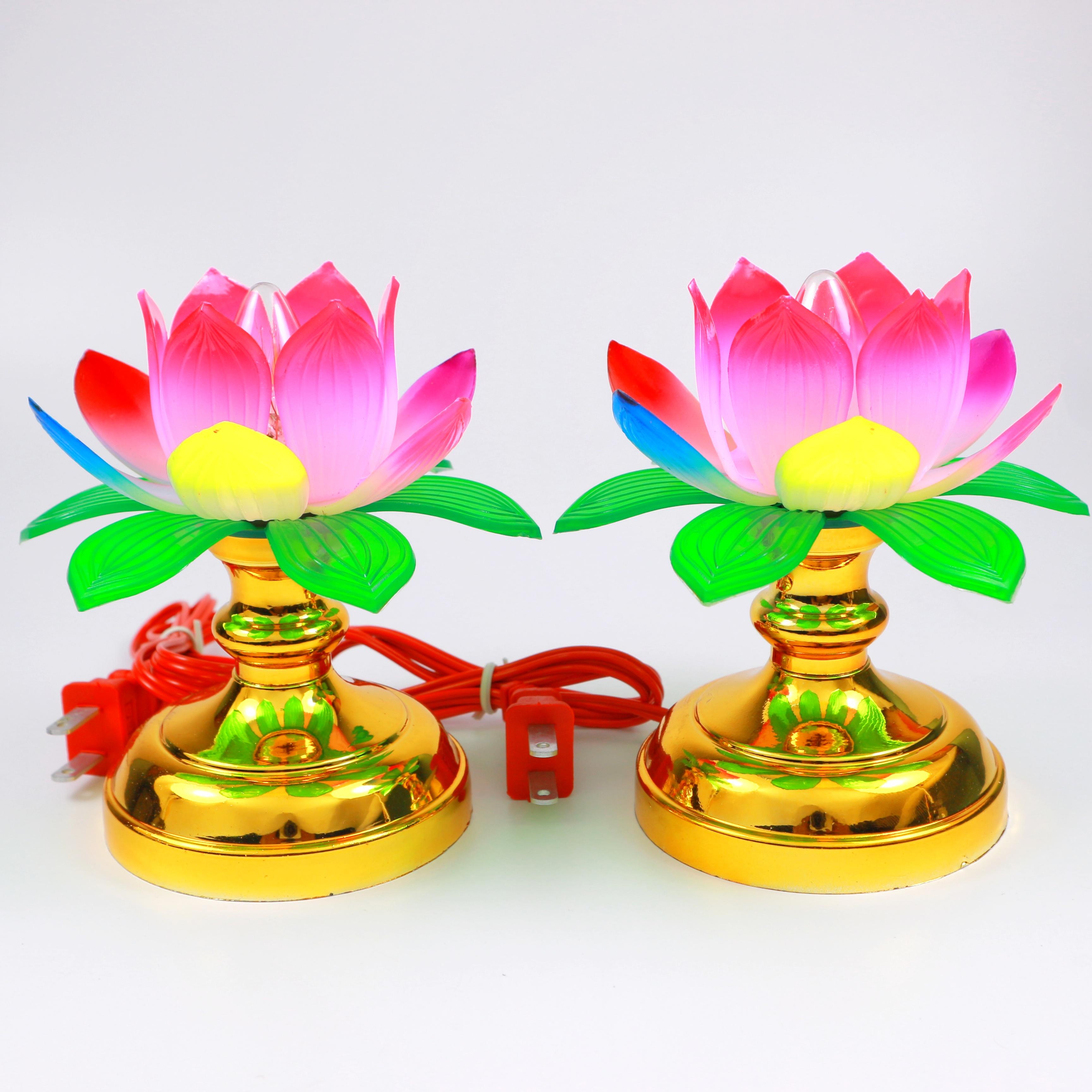 (Category 1) Pair of Altar Lamps, Altar Lamps, Altar Electric Lamps, Buddha Altar Lamps