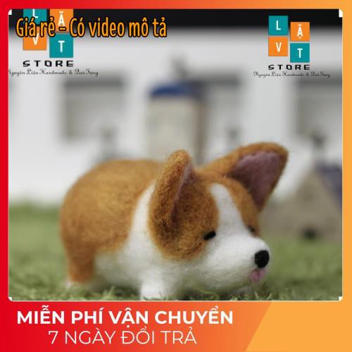 Kit len chọc - needle felting shiba béo
