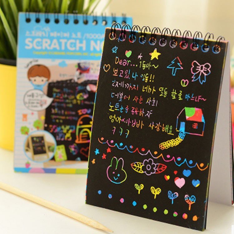 [HCM][FREESHIP MAX] Sổ vẽ ma thuật - Rainbow Scratch paper note size A4/A5/A6. Linzstore89