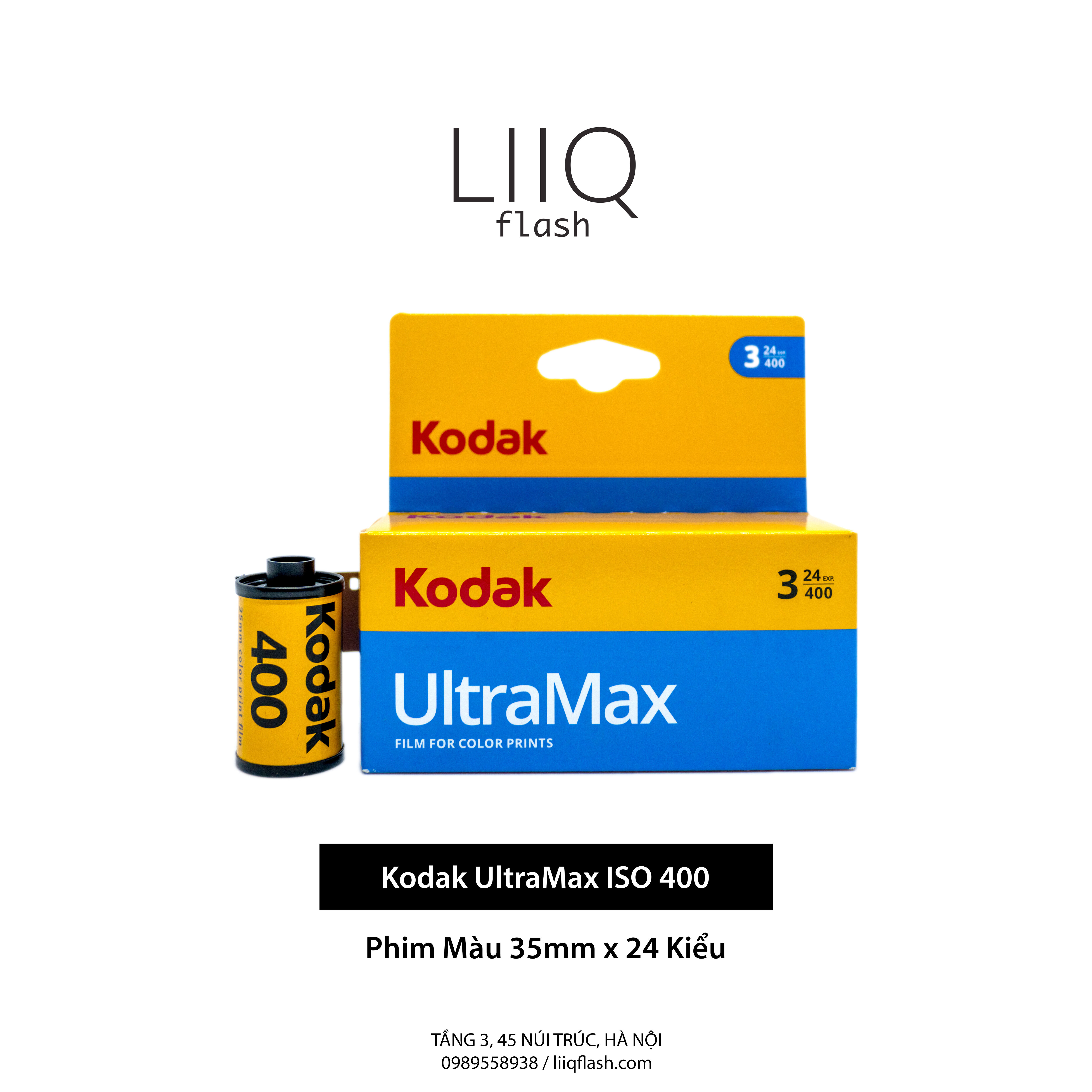 Phim Kodak UltraMax ISO 400 Tách Hộp, Màu Color, 135 35mm x 24 Kiểu
