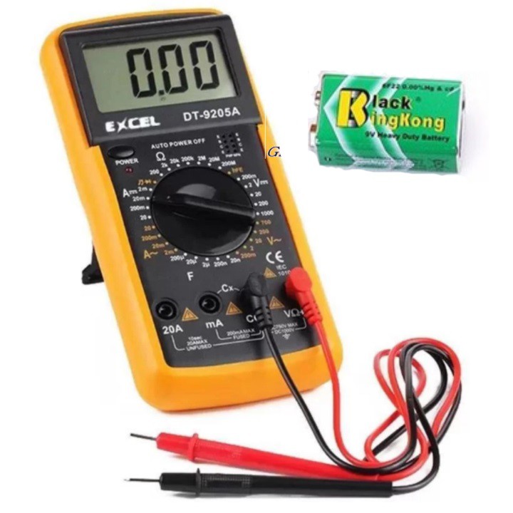 Đồng hồ đo vạn năng Excel DT-9205A (Đen phối vàng)