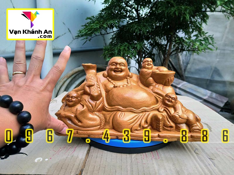 Phật Di Lặc Tam Phúc gỗ bách xanh Mộc Châu - Trang Trí Phòng Khách - Quà Tặng Trang Trí Decor - Quà Tặng Tân Gia Khai Trương - Trang Trí Nhà Cửa