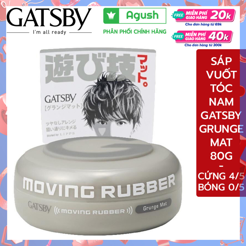 Sáp vuốt tóc nam cao cấp Gatsby Moving Rubber Grunge Mat 80G không bóng rất cứng vuốt tóc khô giữ nếp lâu thơm mùi trái cây giá rẻ