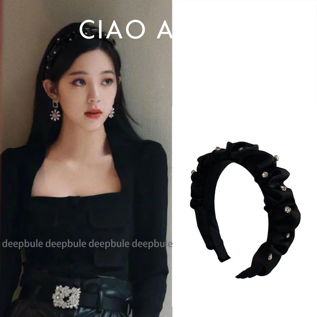 Cài tóc nữ, Bờm tóc vải lụa nhún đính đá nụ Phụ kiện tóc Ciao Amor - CT0824