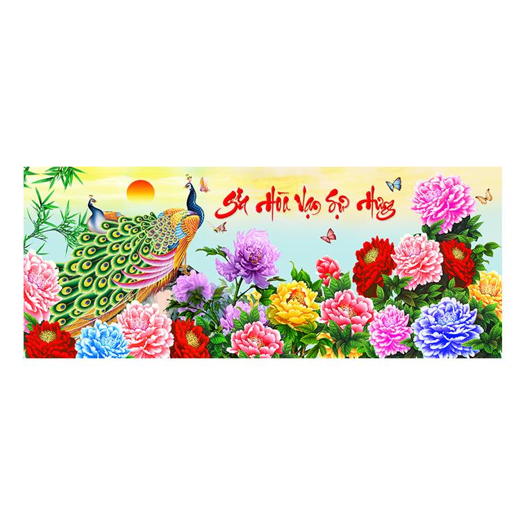 Tranh dán tường thư pháp VTC Gia Hòa Vạn Sự Hưng UD0118 Kim sa