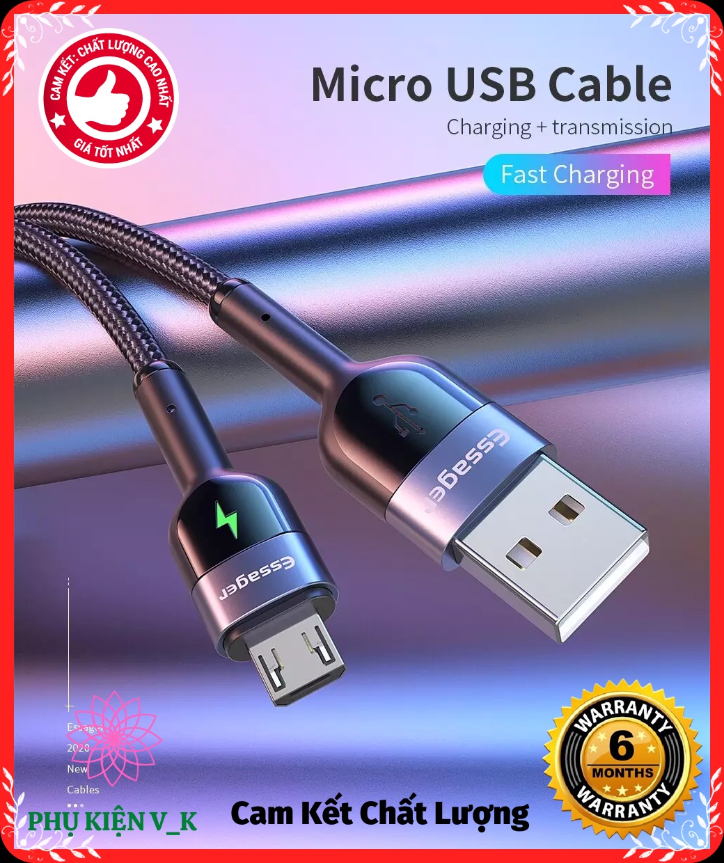 (Ngon Bổ Rẻ) Cáp Sạc Nhanh 3A Micro USB Dành Cho Điện Thoại Android