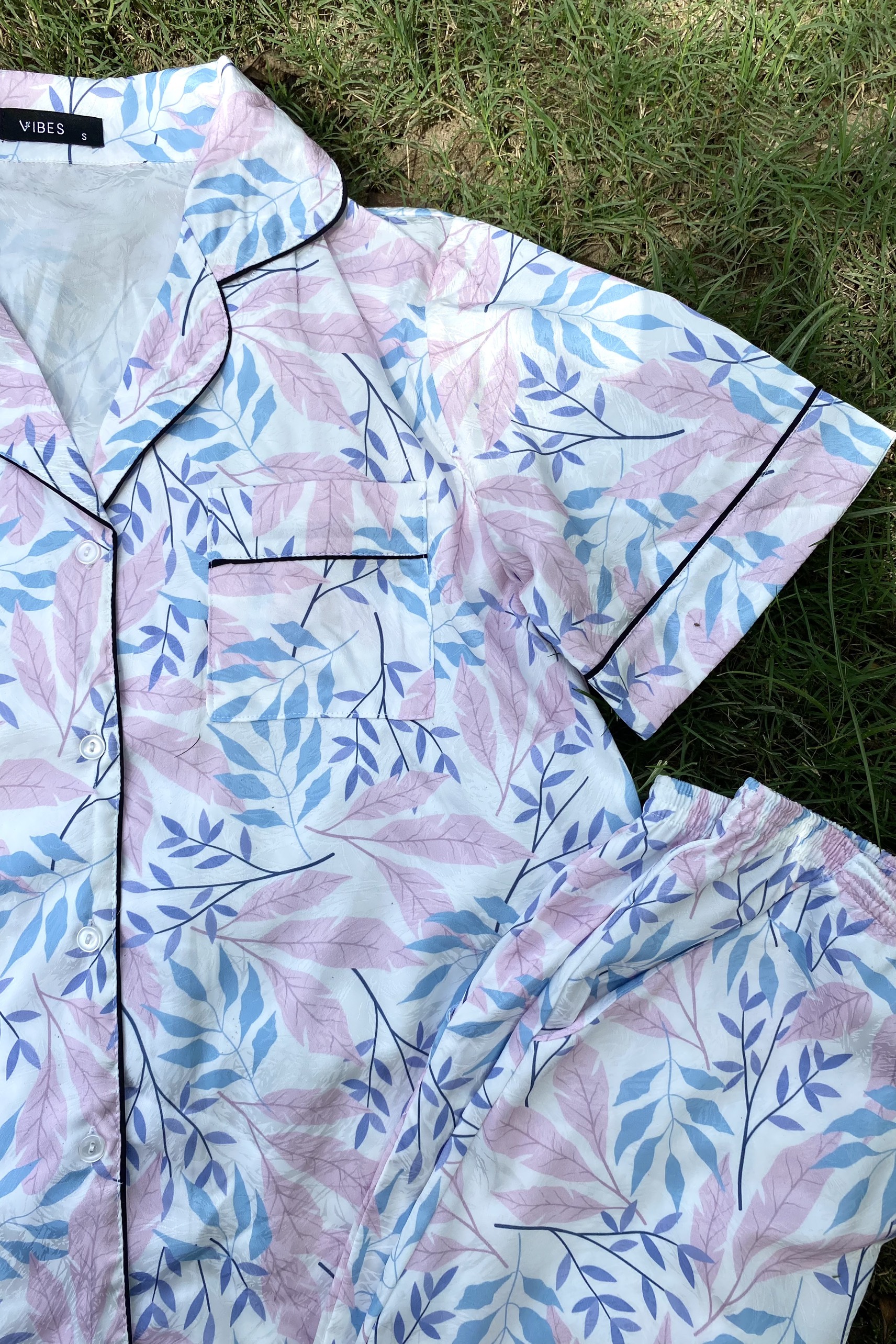 VIBES Bộ Pijama dài lụa gấm cao cấp Wendy Long Py Set