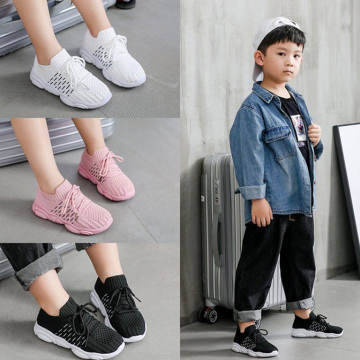 Giày Thể Thao Cho Bé Chất Co Giãn Thoáng Khí ( C0528 )