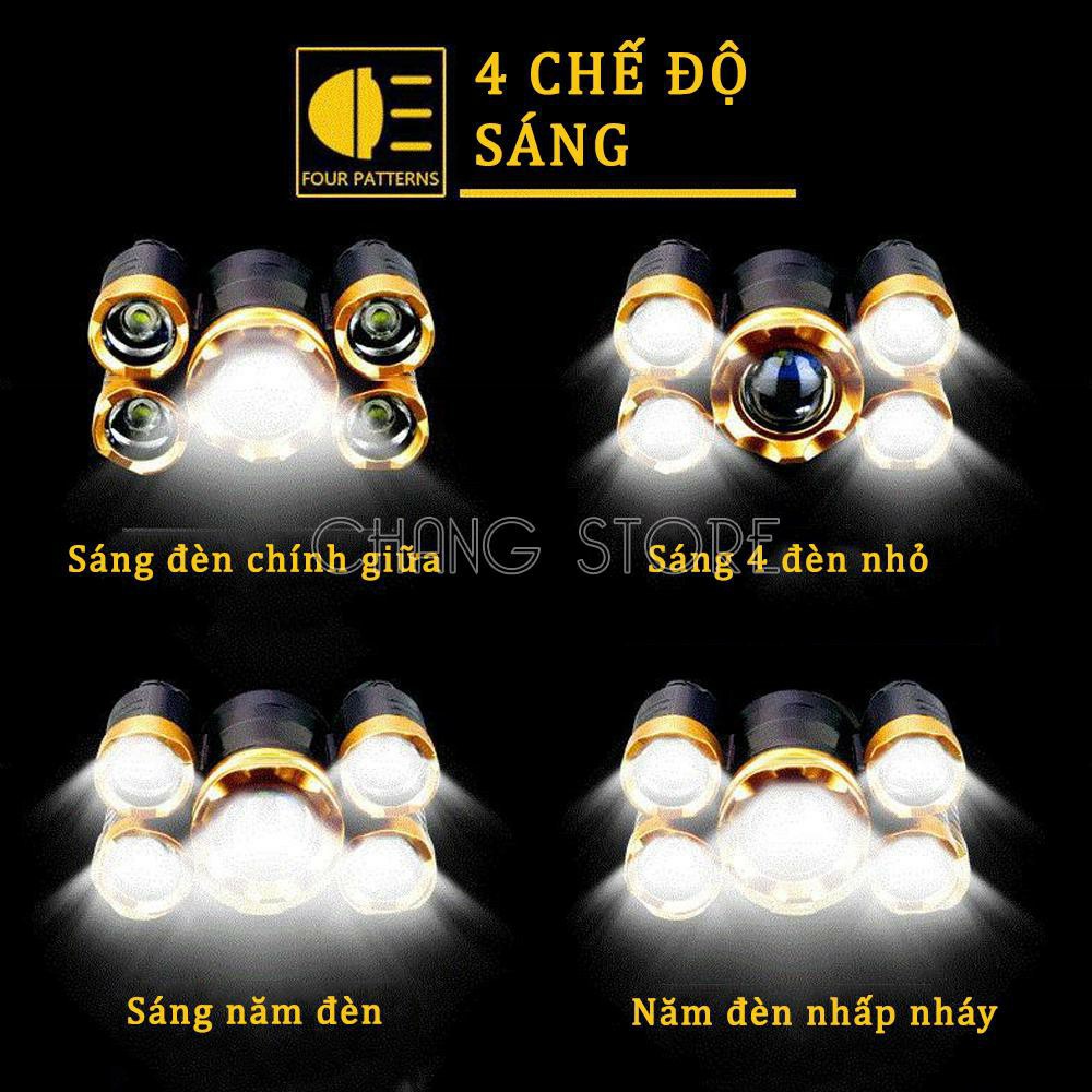 Đèn Pin Đội Đầu 5 Bóng Siêu Sáng