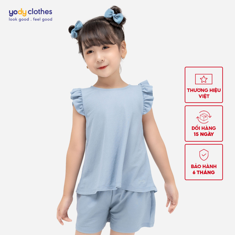 Nơi bán Bộ đũi bèo tay YODY, đồ bộ cho bé gái dễ thương chất liệu mát mẻ BDK4092