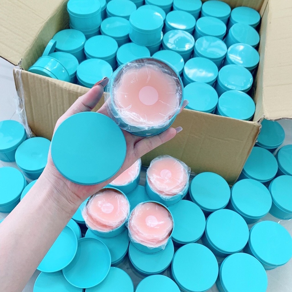 [HCM]Dán nhũ hoa silicon hộp thiếc ( 5 cặp/ hộp)