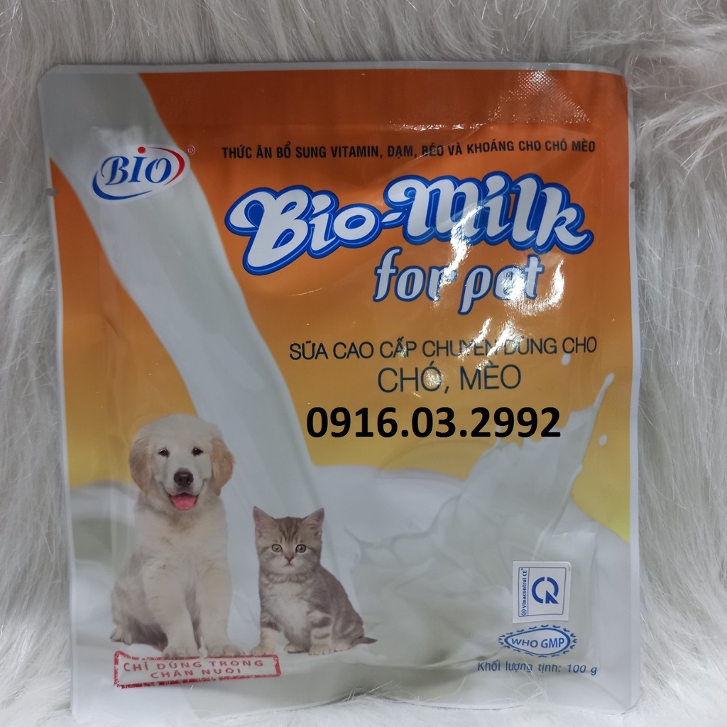 Sữa bột cho chó Bio 100gr, Sữa bột cho mèo Bio