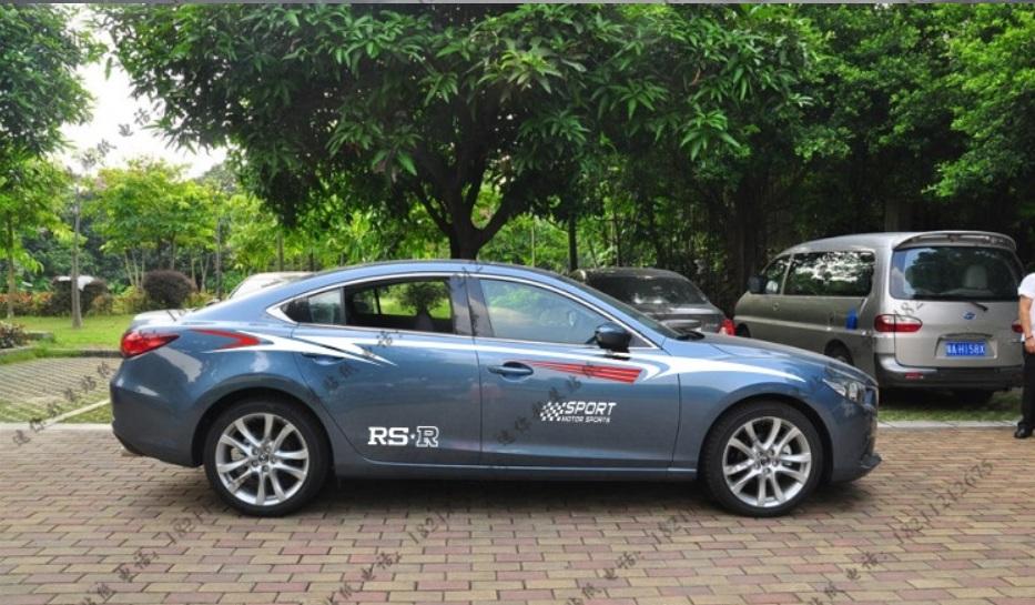 [HCM]Tem dán sườn xe ô tô phong cách thể thao TX05 (trắng đỏ)