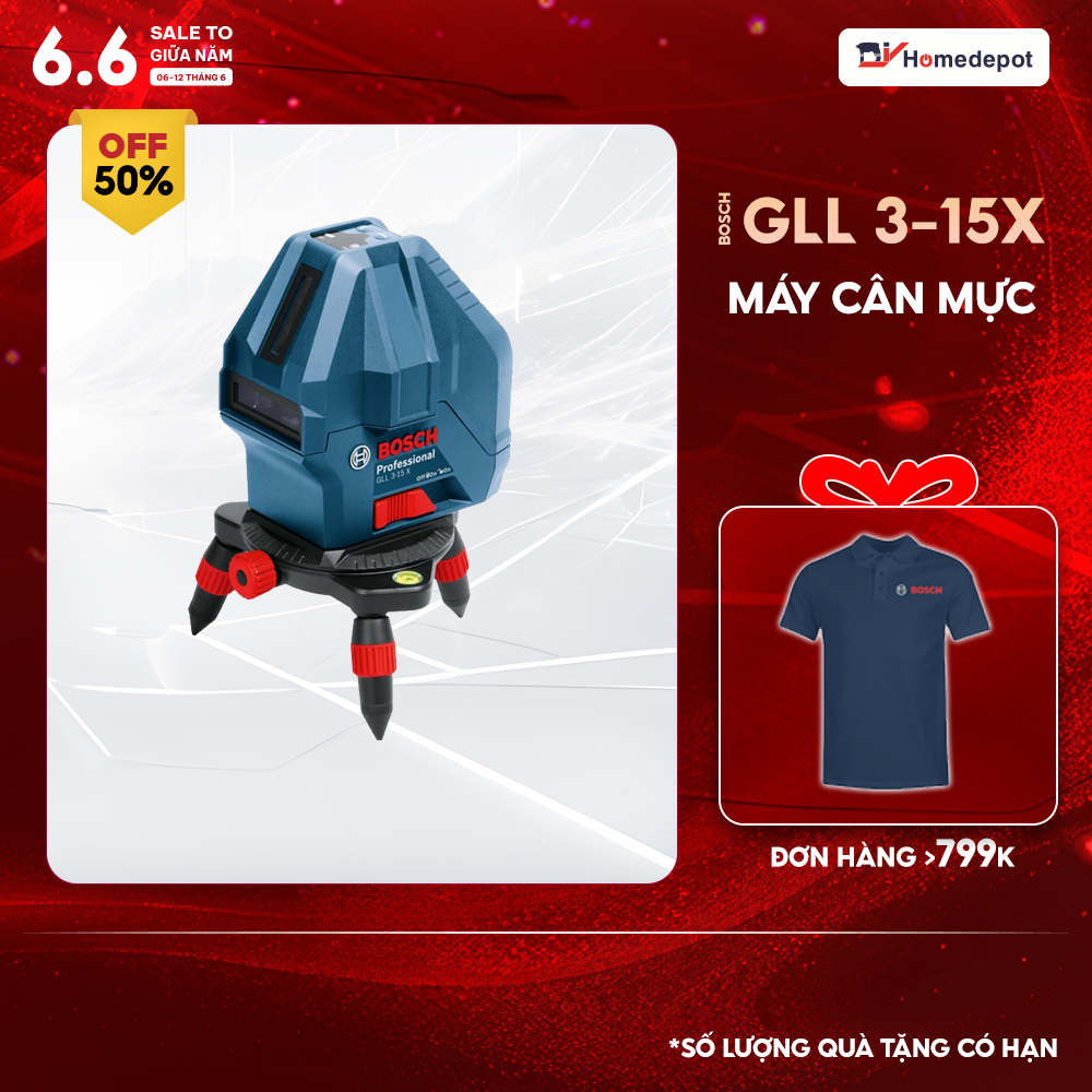 Máy cân mực Bosch GLL 3-15X (Xanh)