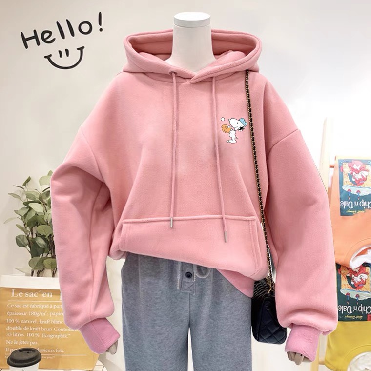 Áo hoodie nỉ unisex in cún bóng chày form nam nữ đều mặc được