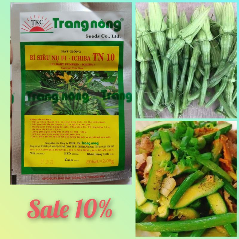20 HẠT GIỐNG BÍ SIÊU NỤ F1 SIÊU NĂNG SUẤT TRANG NÔNG