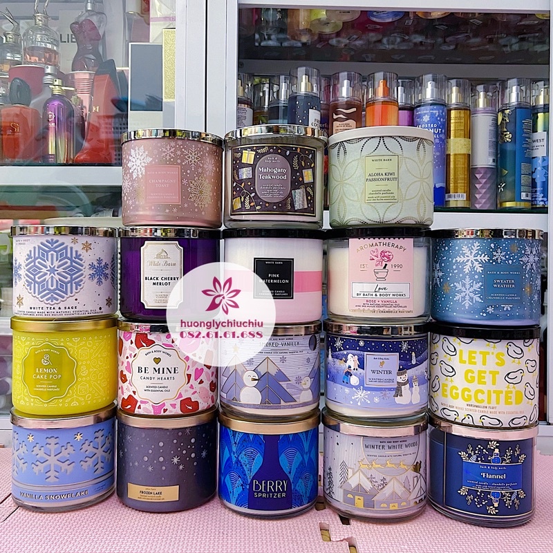 Nến thơm Bath and Body works 3 bấc 411g mẫu mới