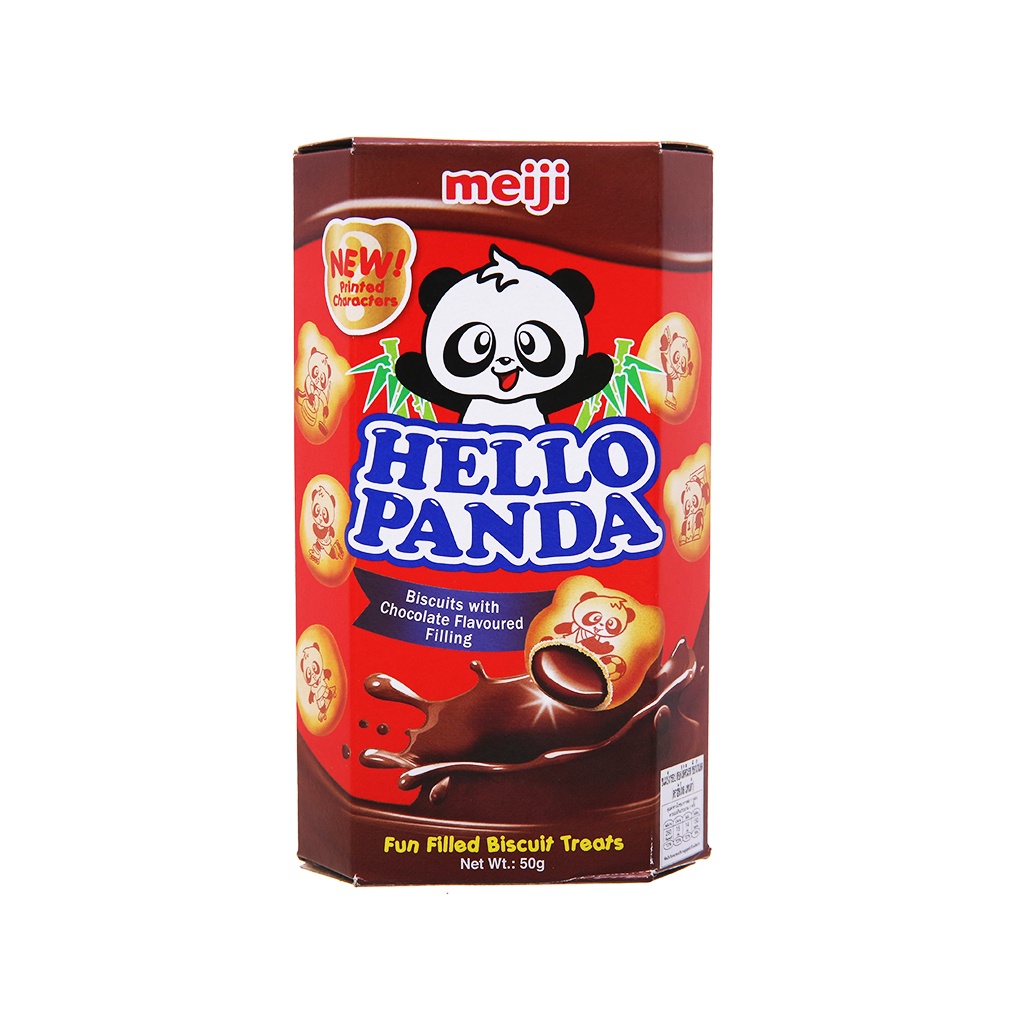 Bánh Gấu Hello Panda Nhân Kem Sôcôla Chocolate Meiji Hộp 50g-đỏ